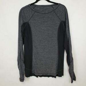 Lululemon Run In The Sun Long Sleeve Top Size 8? Black Boat Neck Long Sleeve